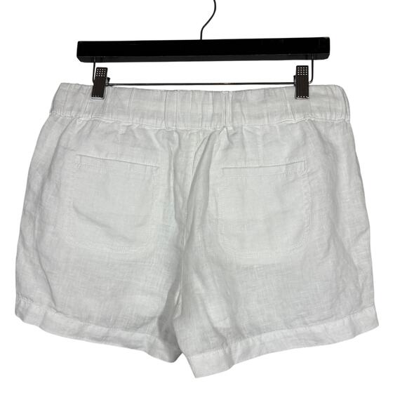 Caslon Lightweight Linen Shorts Elastic Waist Casual Summer Pockets White - S - Picture 4 of 7